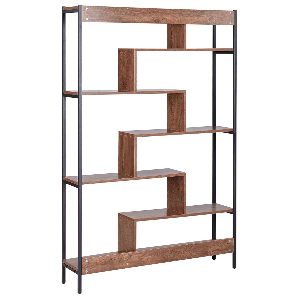 Regał 6 półek ciemne drewno DAVEN