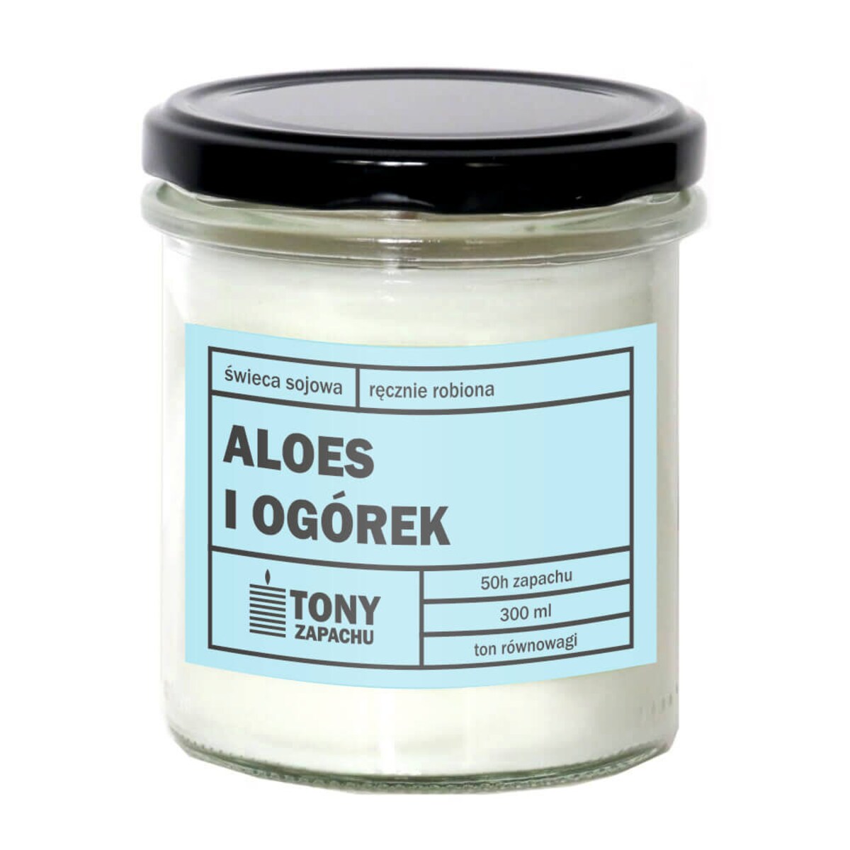 Naturalna świeca zapachowa sojowa w słoiku zapach ALOES I OGÓREK na prezent