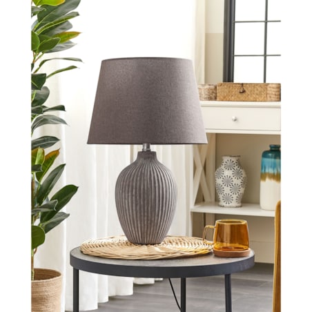 Lampka nocna ceramiczna brązowa FERGUS