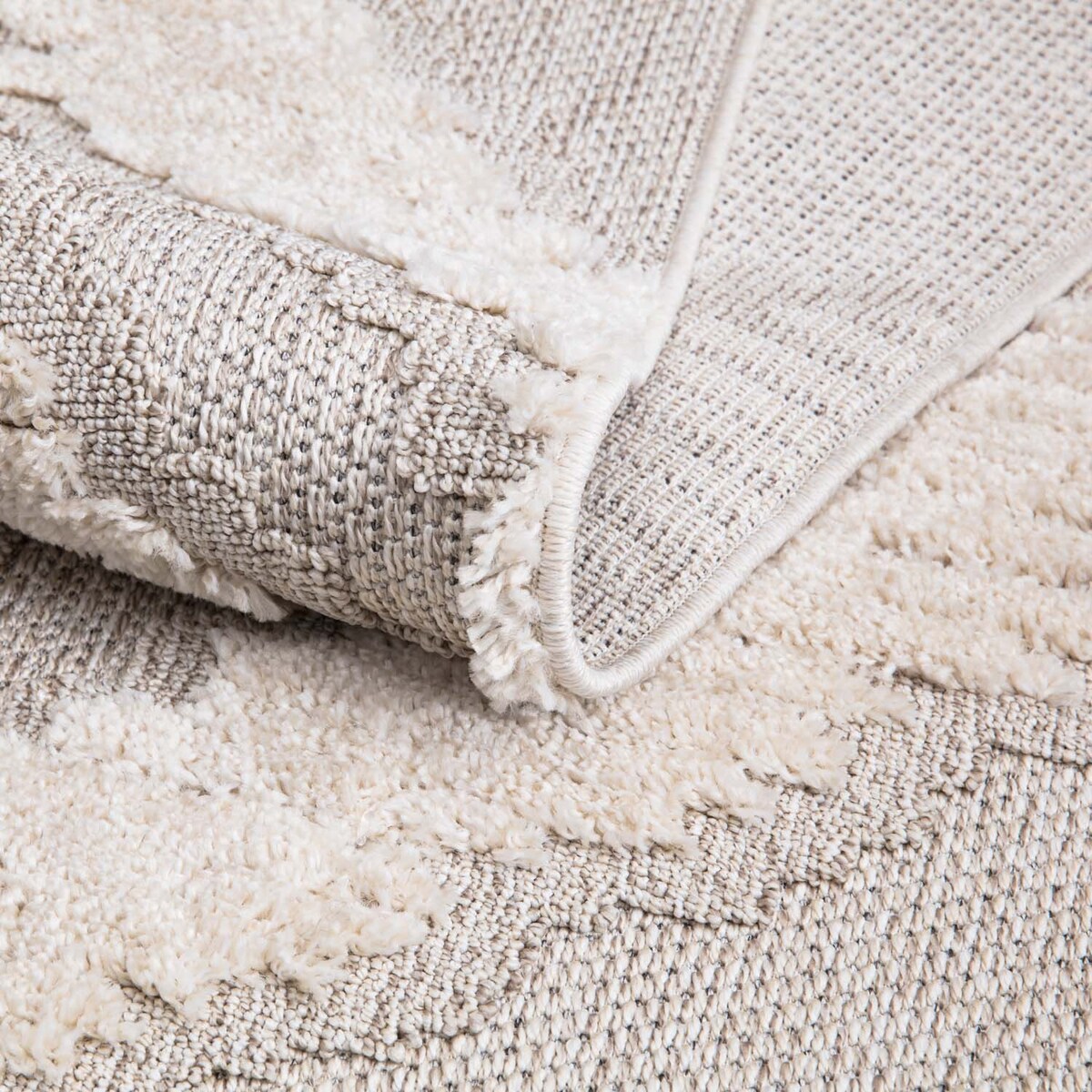 Dywan z frędzlami Cut&Loop Boho-Chic Valora 8130 Krem Szary 160x230