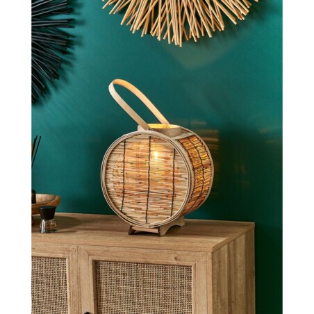 Lampion rattanowy 30 cm naturalny BISTAL