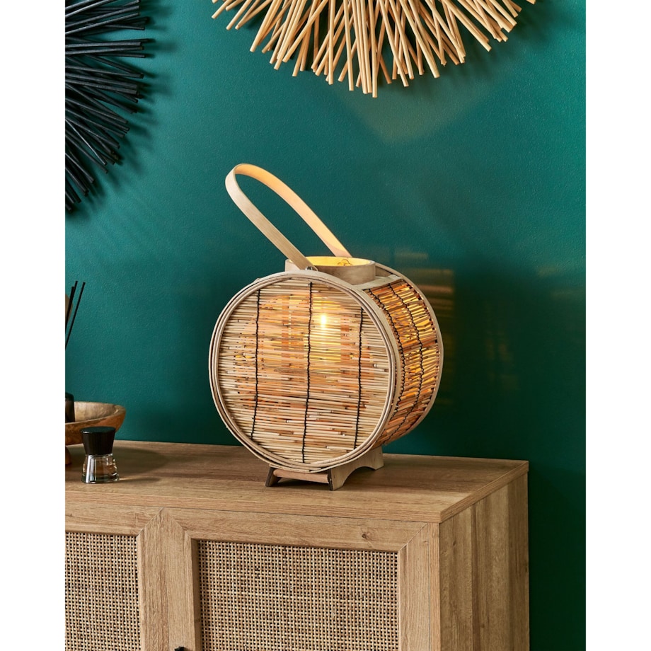 Lampion rattanowy 30 cm naturalny BISTAL