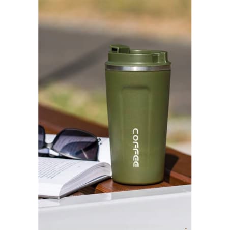 KUBEK PODRÓŻNY TERMICZNY termos 450 ml zielony na kawę herbatę do pracy