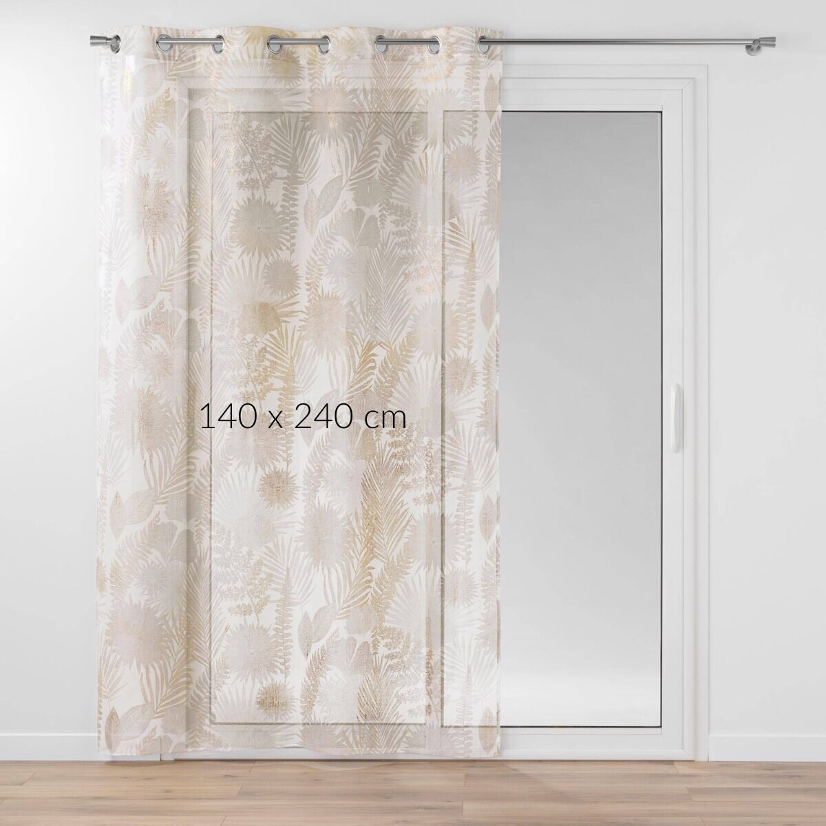 Firana na przelotkach z metalicznym nadrukiem, MELISSE, 140 x 240 cm