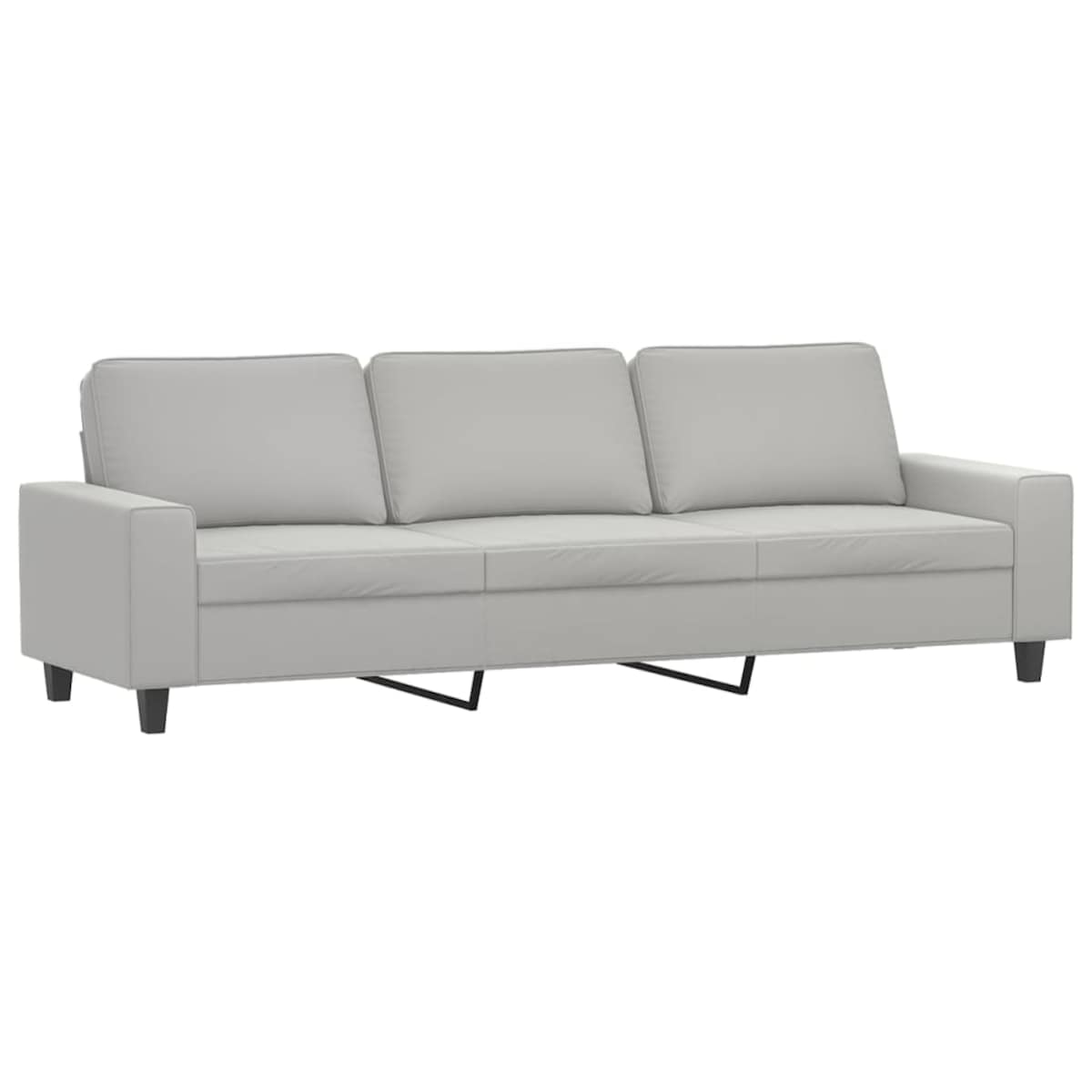 vidaXL 3-osobowa sofa, jasnoszary, 210 cm, tapicerowana mikrofibrą