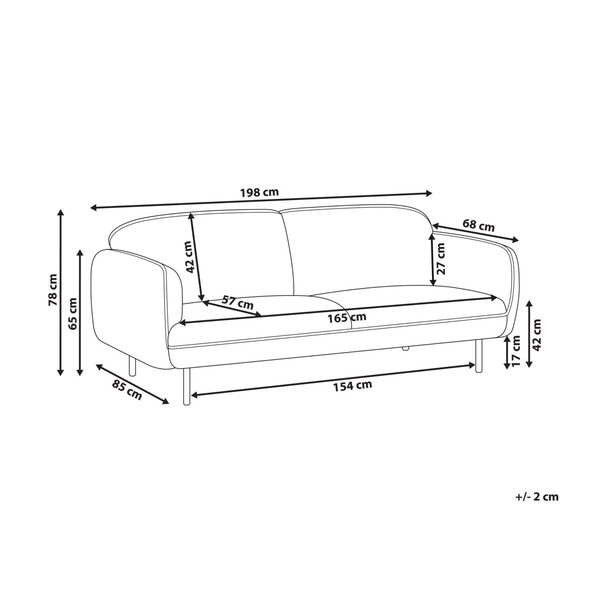 Sofa trzyosobowa jasnobeżowa TONSBERG
