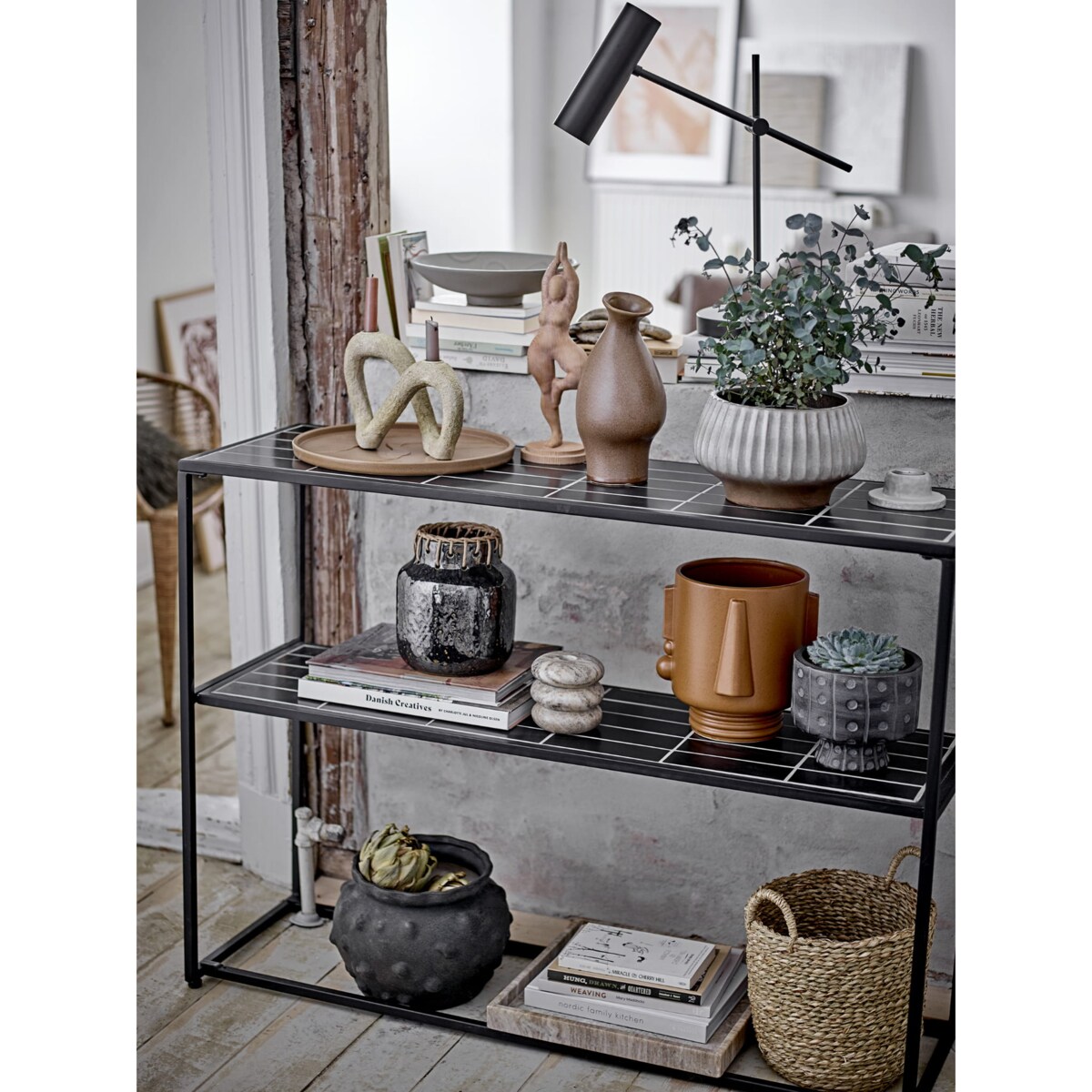 Wazon na Kwity Bukiety Janel Czarny Ceramiczny 17 x 21 cm Loft Elegancki