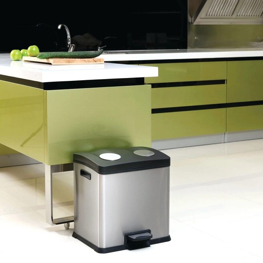 EKO Kosz na śmieci z pedałem Rejoice, 2x12 L, matowy, srebrny