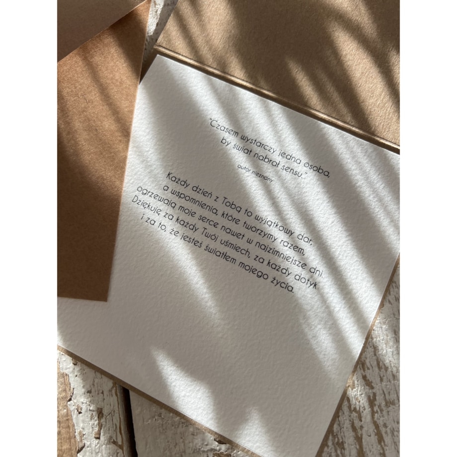 Wyjątkowa kartka ręcznie robiona na walentynki - walentynka z sercem - Kocham Cię