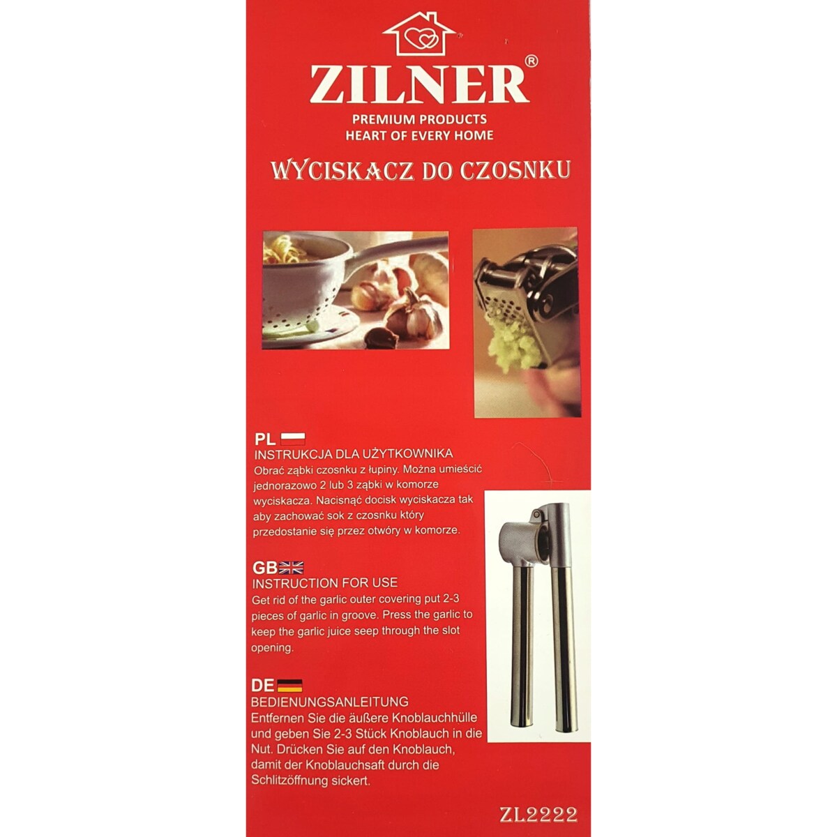 Wyciskacz do czosnku praska wyciskarka ZILNER