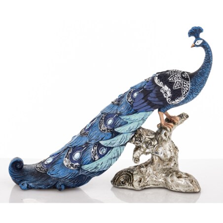 Dekoracja - Paw 25x31x10 cm ZAMPA-2 niebieski