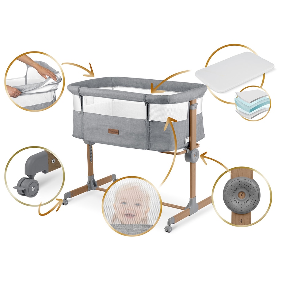 Łóżeczko dziecięce niemowlęce dostawka Nukido składane 0-5m