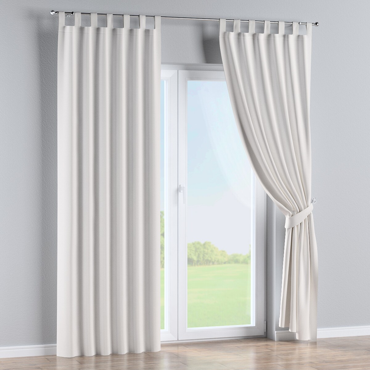 Zasłona na szelkach 1 szt. 130x245 białoszary