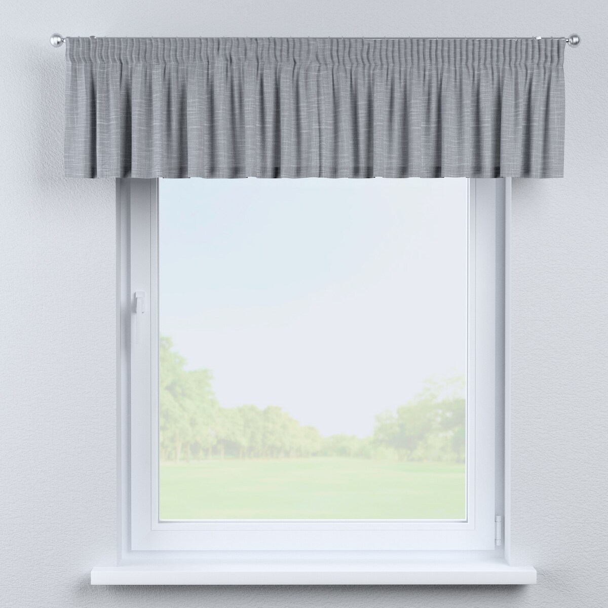 Lambrekin na taśmie marszczącej 130x40 szary