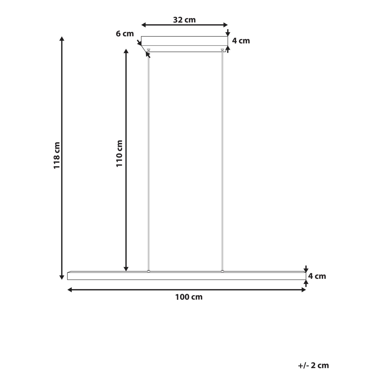 Lampa wisząca LED ARENAS Z pilotem Czarny