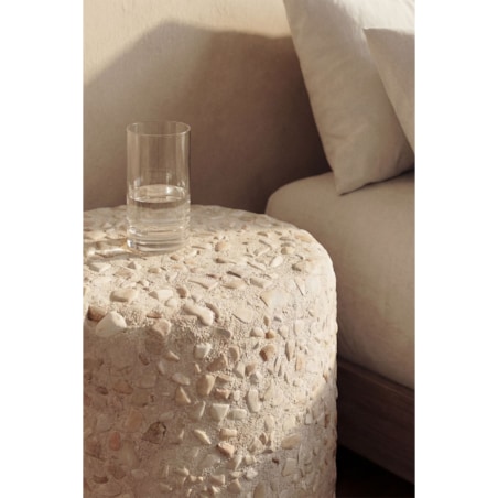 Stolik pomocniczy, boczny, Ø35 cm z betonu, Elyndra,