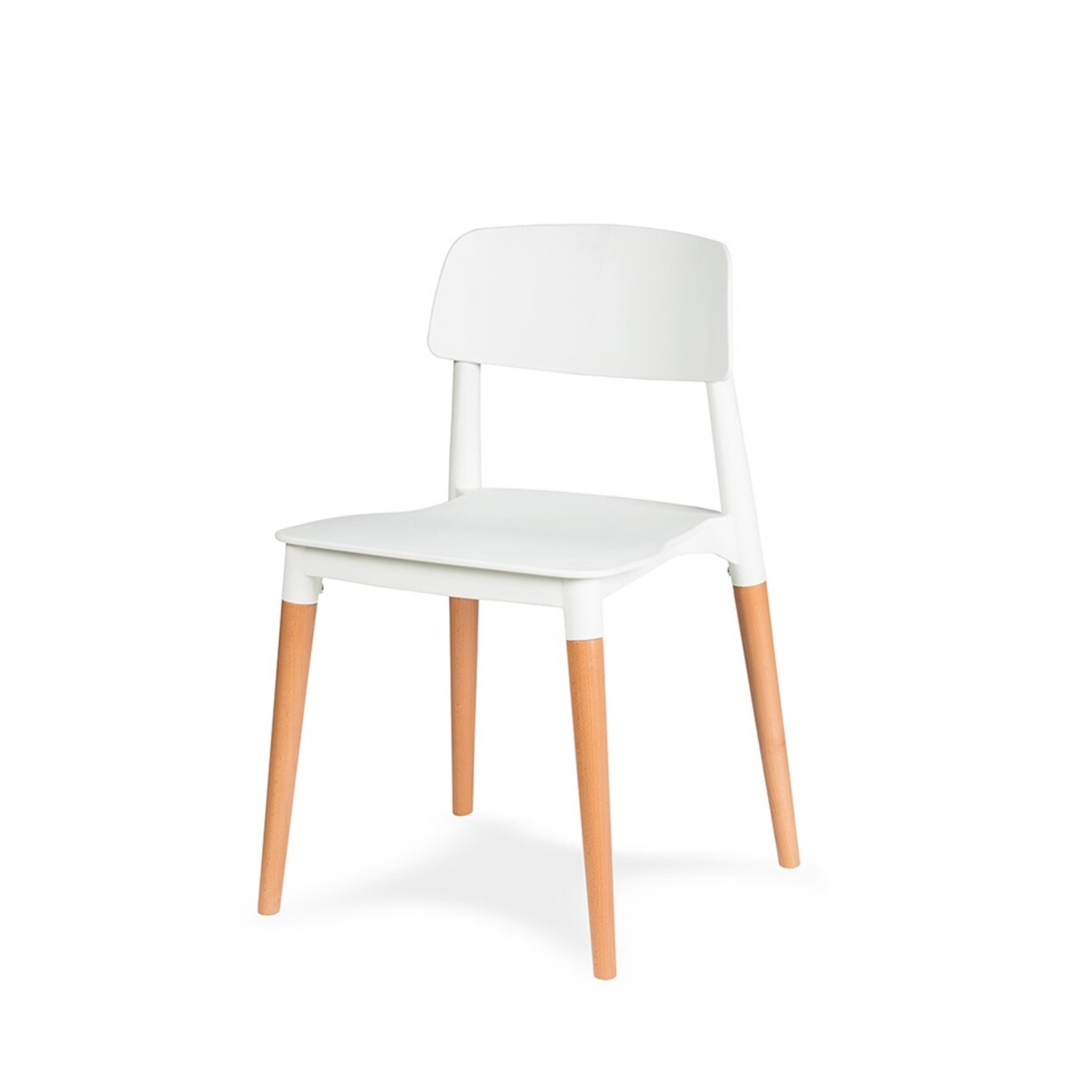 MODESTO krzesło ECCO białe - polipropylen, podstawa bukowa