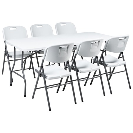 Zestaw ogrodowy dla 6 osób CUGNOLI Składane Biały