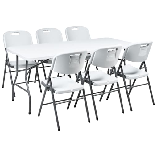 Zestaw ogrodowy dla 6 osób CUGNOLI Składane Biały