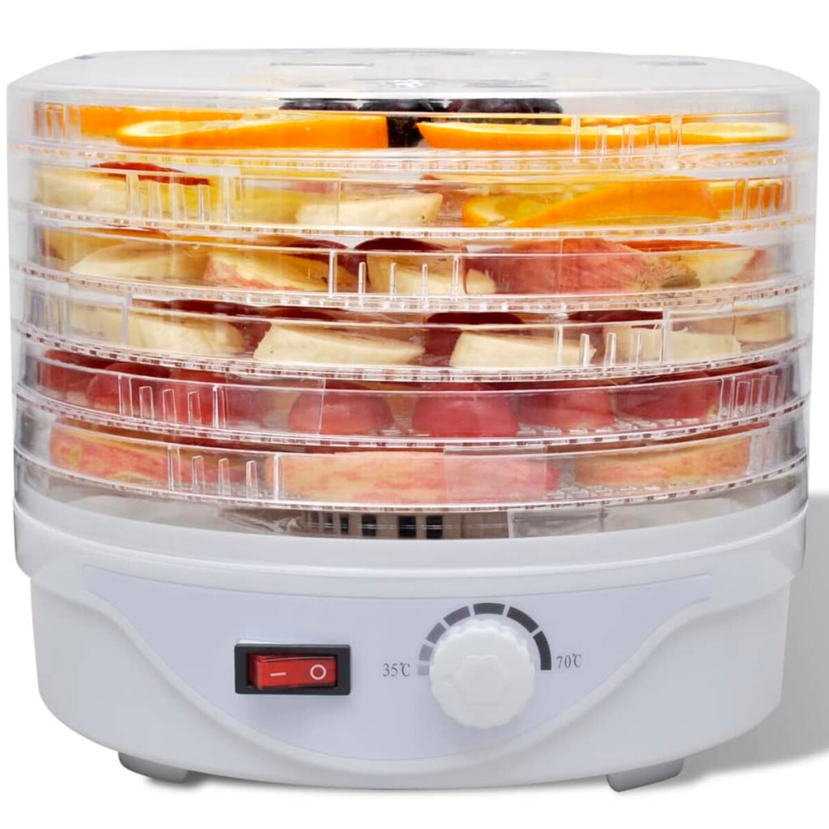 vidaXL Suszarka do żywności, okrągła, z 6 tacami, 250 W