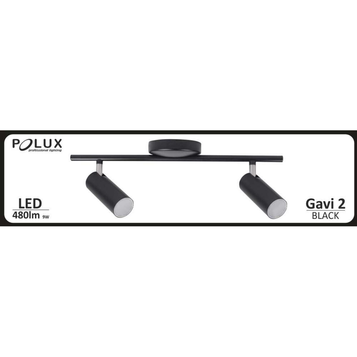 Lampa sufitowa GAVI 308429 Polux ścienna listwa LED 9W 3000K regulowane reflektorki tuby czarne