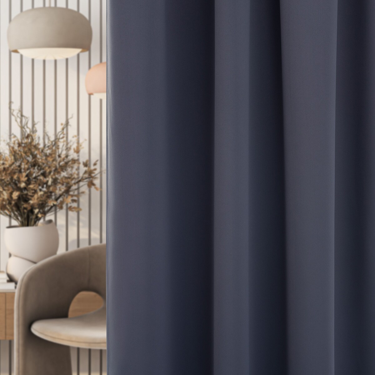 Zasłona zaciemniająca na taśmie marszczącej ciemny szary 140 x 280cm 1 szt. 140x280 szary