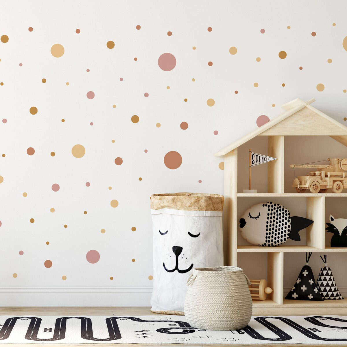Naklejki Na Ścianę Dla Dziewczynki Drobne Kropeczki Groszki Zestaw 150szt.