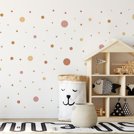 Naklejki Na Ścianę Dla Dziewczynki Drobne Kropeczki Groszki Zestaw 150szt.