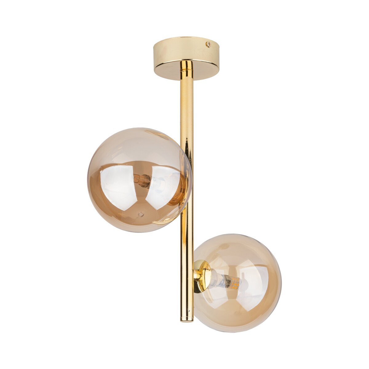 Lampa sufitowa TK Lighting ESTERA GOLD 4547 czarno-złota 2xG9 z białymi szklanymi kloszami, nowoczesna do salonu i sypialni