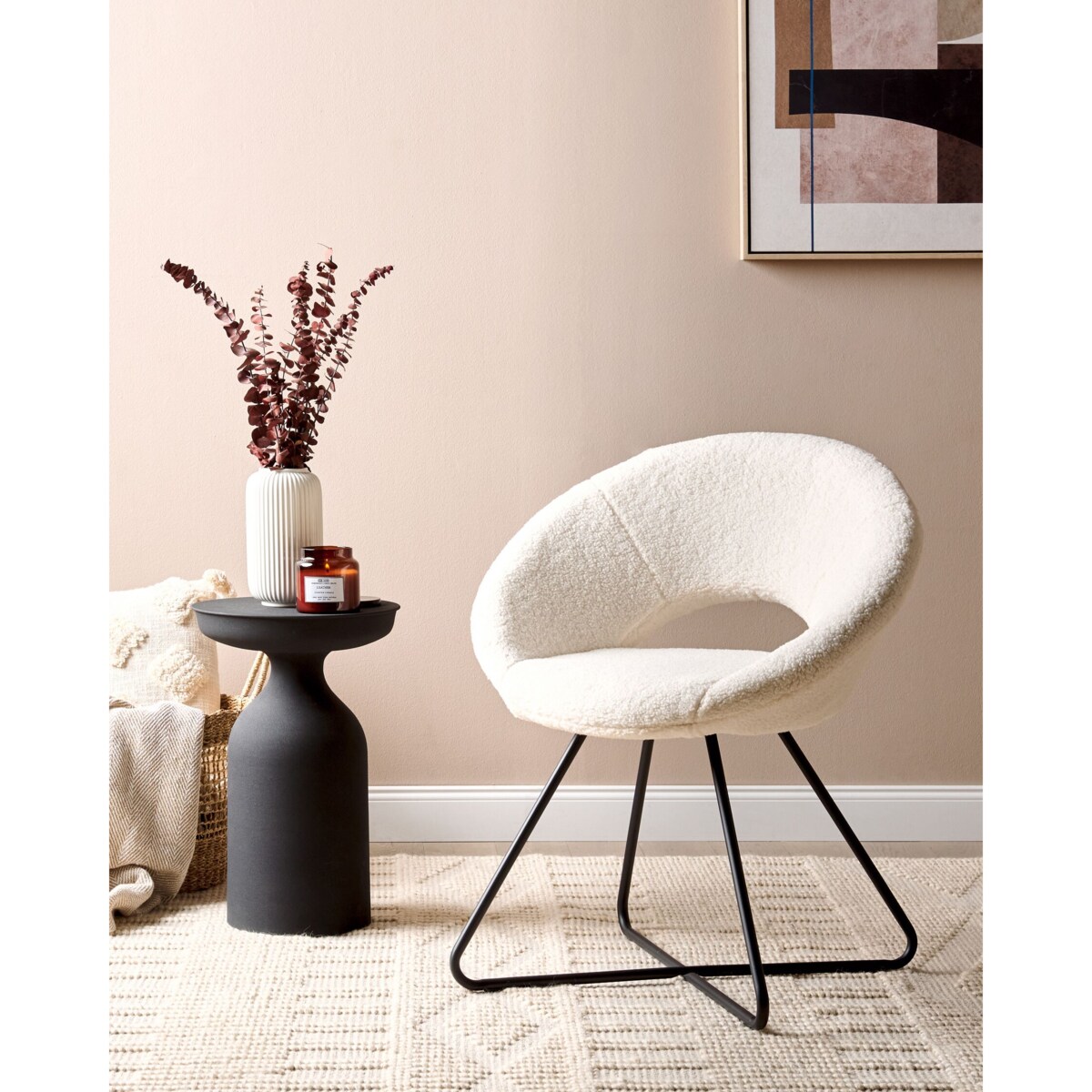 Krzesło boucle białe RACHEL