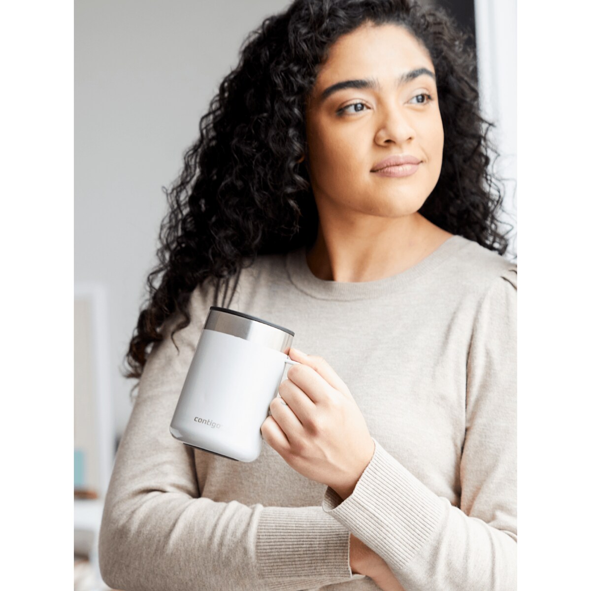 Kubek termiczny z uchem Contigo Streeterville 420 ml - Biały