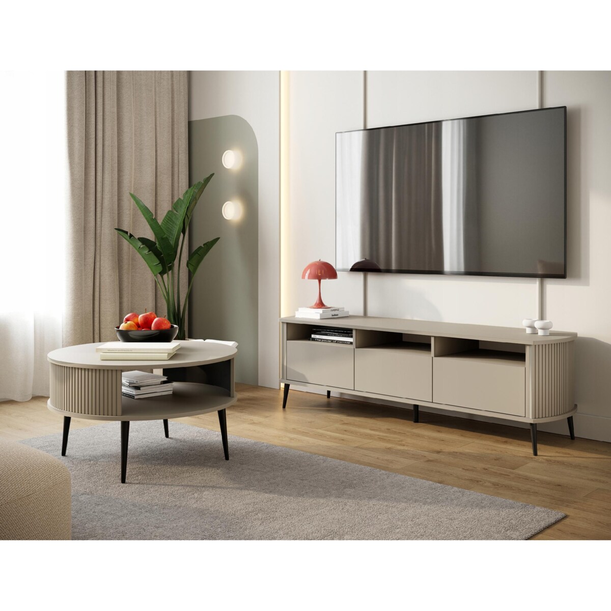 Szafka RTV KASZMIR Komoda Pod Telewizor Do Salonu JAPANDI VERLO 150cm