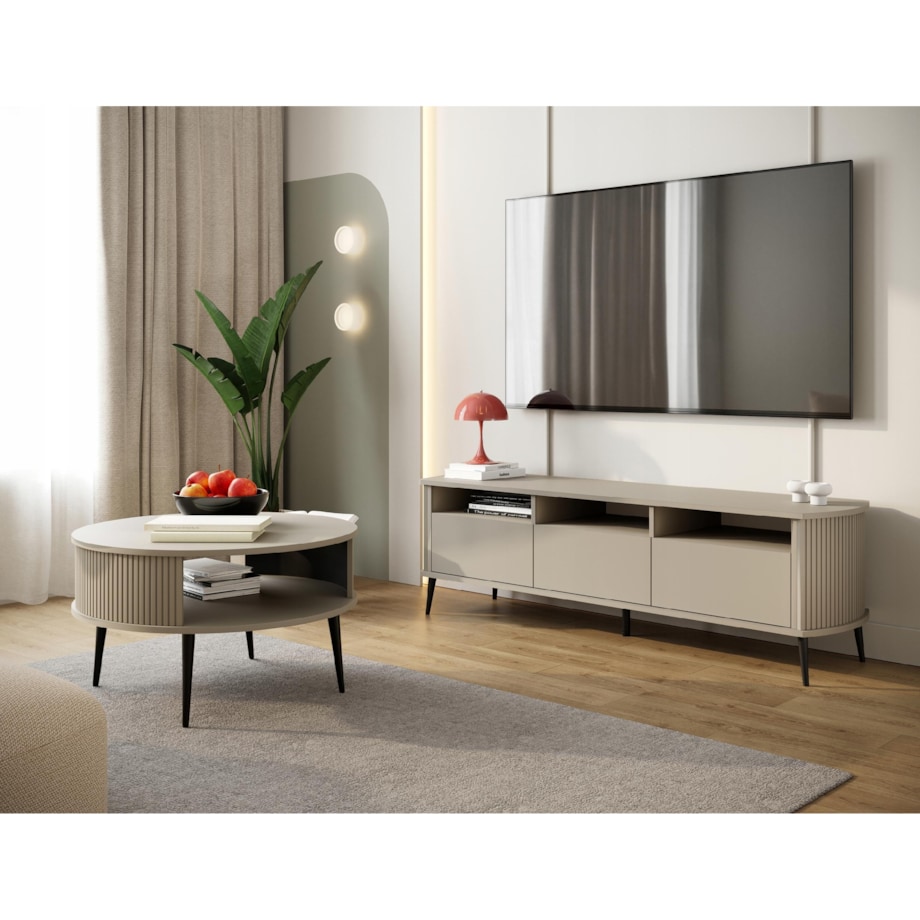 Szafka RTV KASZMIR Komoda Pod Telewizor Do Salonu JAPANDI VERLO 150cm