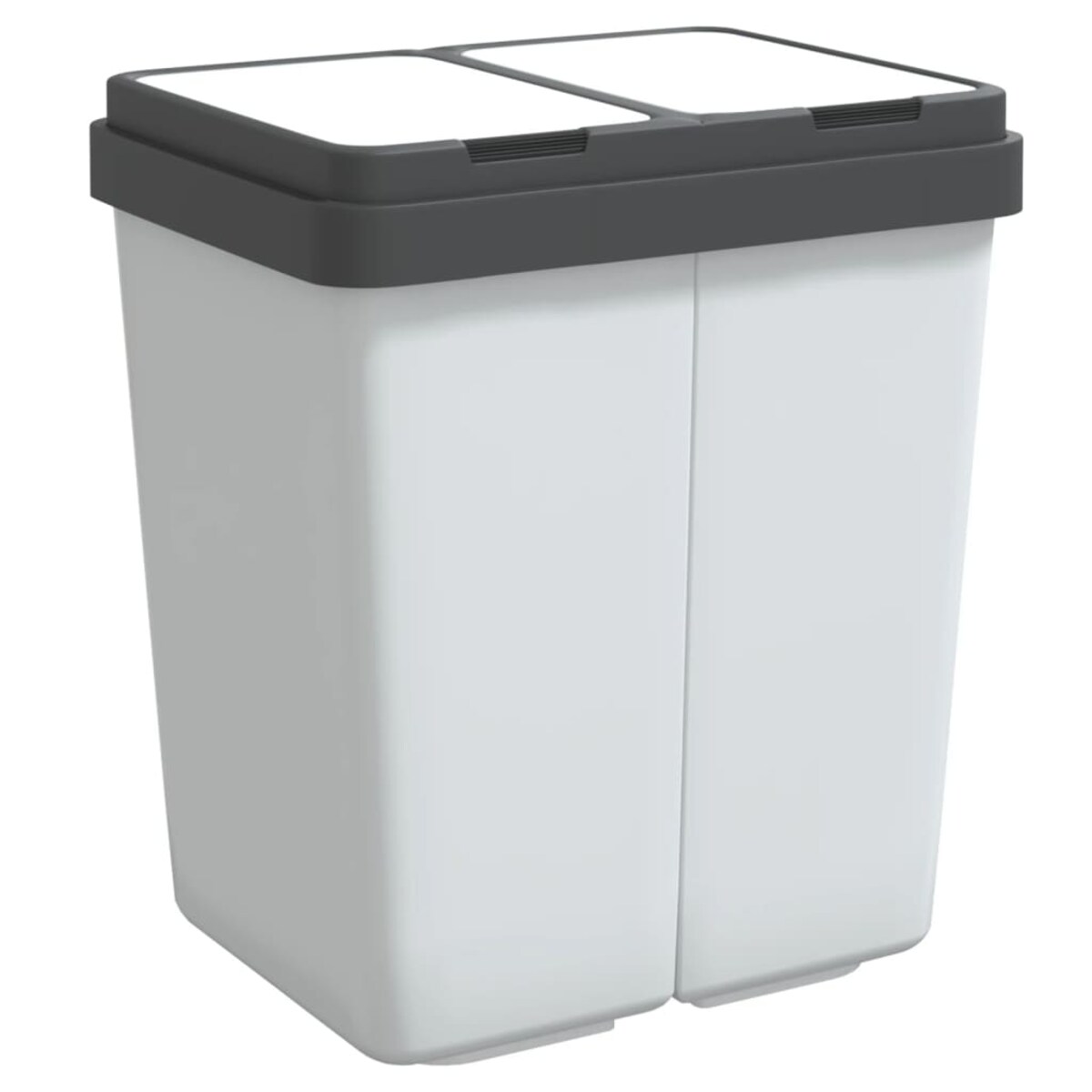 vidaXL Podwójny kosz na śmieci, biały, 2x25 L