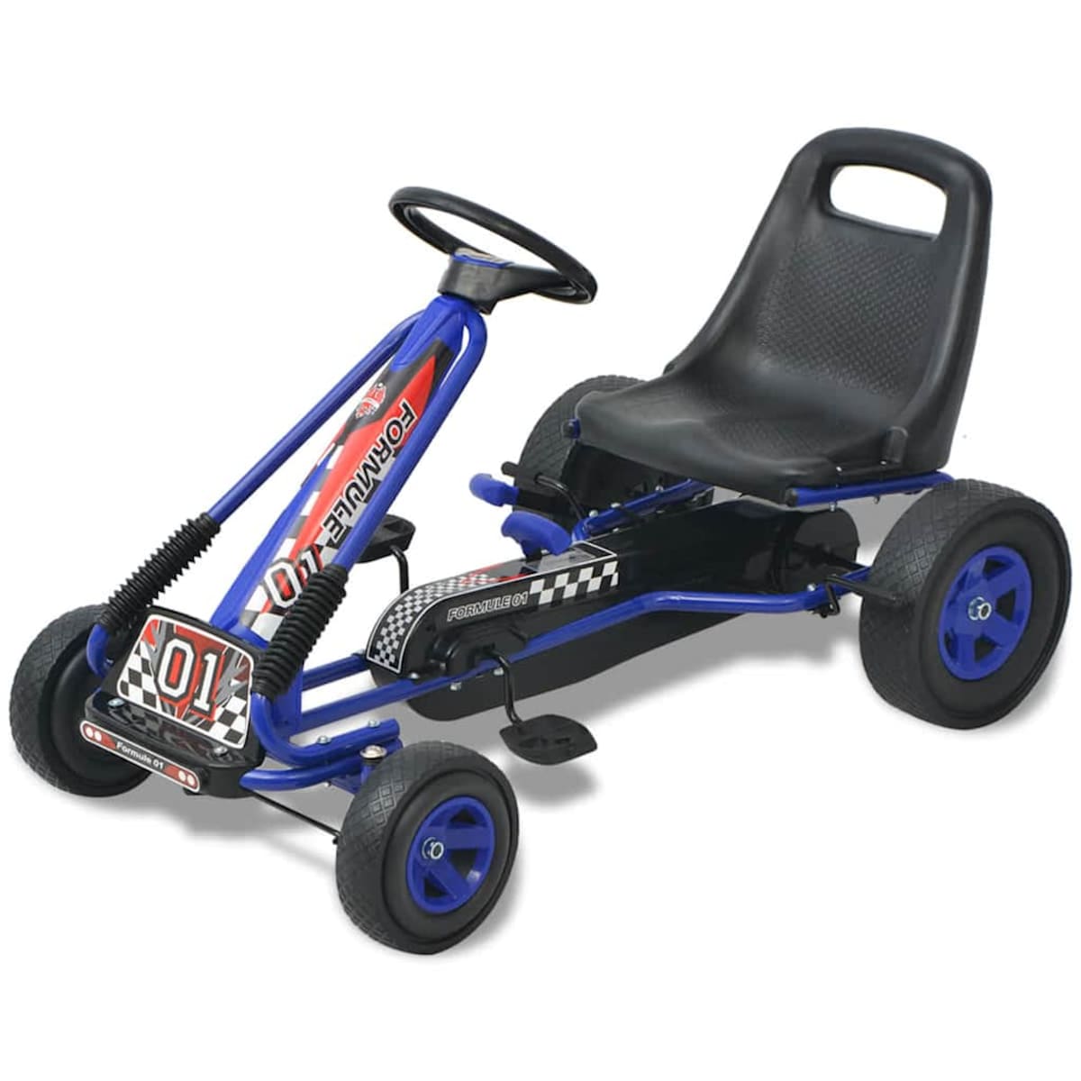 vidaXL Gokart dla dzieci, z regulacją siedziska, niebieski