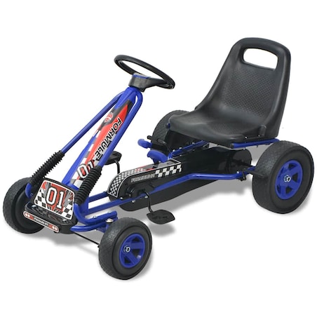 vidaXL Gokart dla dzieci, z regulacją siedziska, niebieski