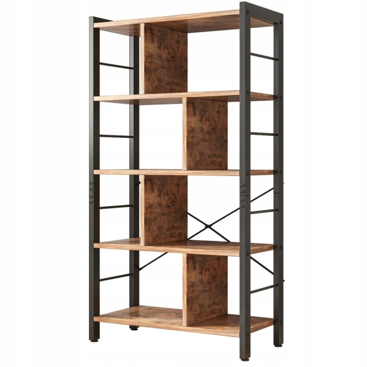 Regał szafka na książki kwiaty drabinkowy rustykalny brąz loft 154,5 cm