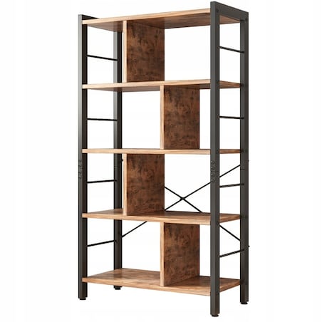 Regał szafka na książki kwiaty drabinkowy rustykalny brąz loft 154,5 cm