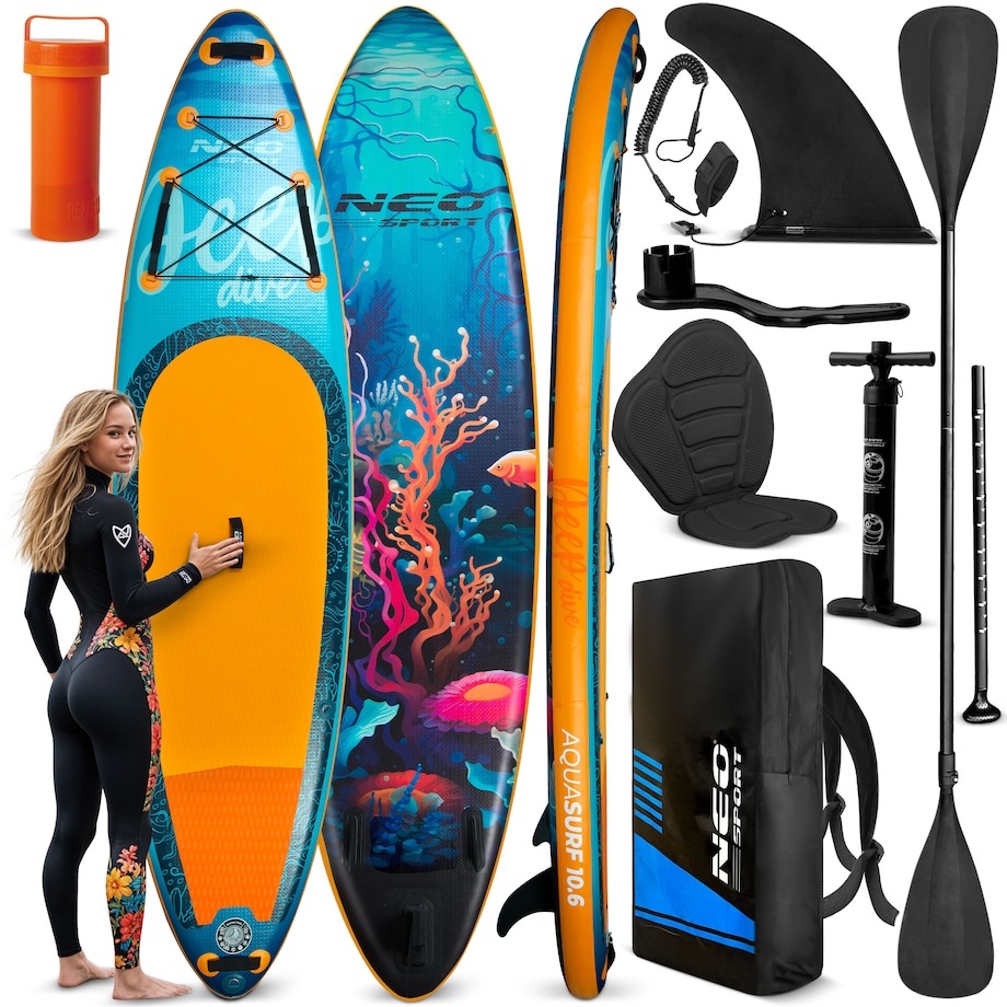 Deska SUP do pływania pompowana Paddle Aquasurf Neo-Sport 320cm ZESTAW