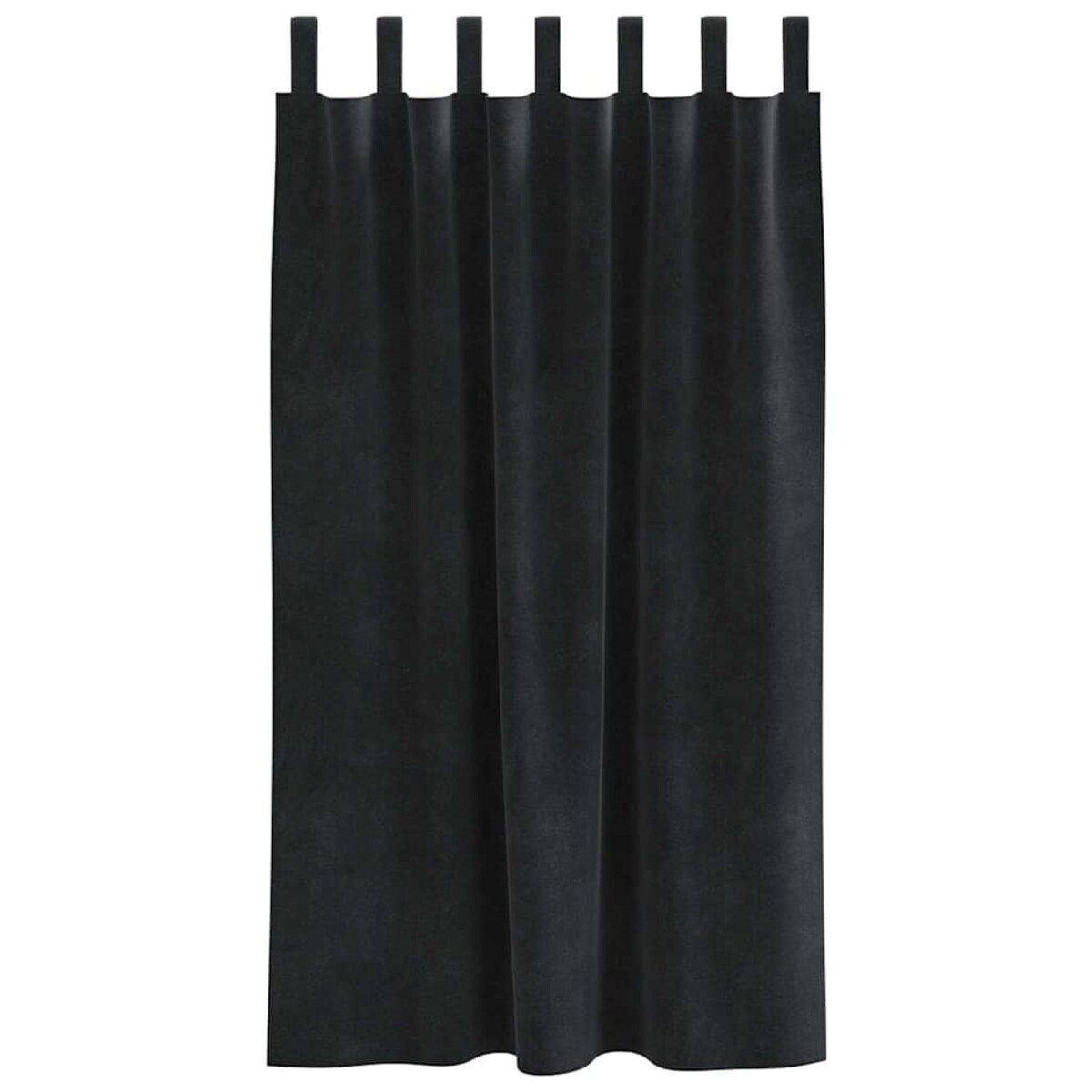vidaXL Zasłony z zasłonami 2 pcs Czarny 140 x 175 cm Aksamit