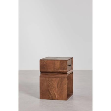 Szafka stolik nocny drewno mango, brązowy, Ferni, 40x35 cm