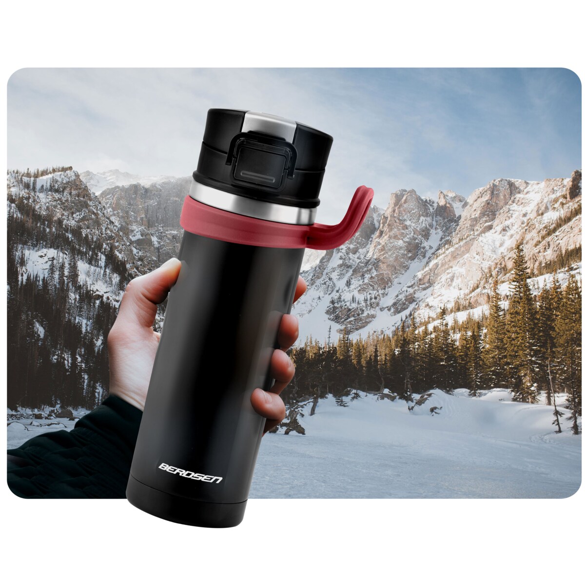 Kubek termiczny duży termos podróżny na kawę herbatę Berdsen