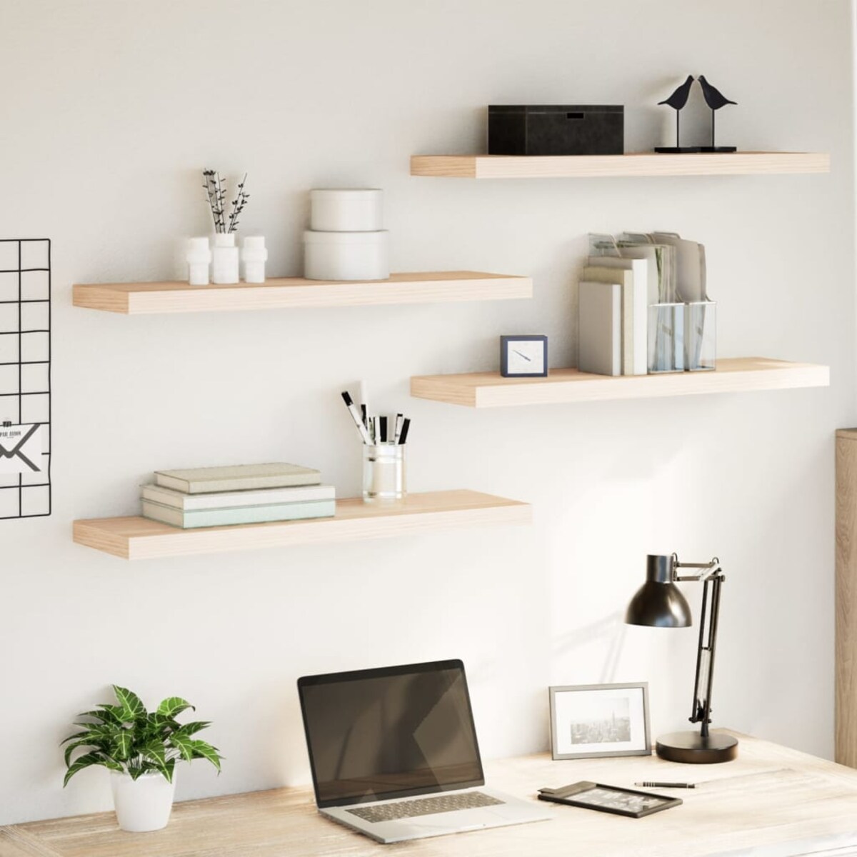 vidaXL Półki, 4 szt., 80x23,5x4 cm, materiał drewnopochodny