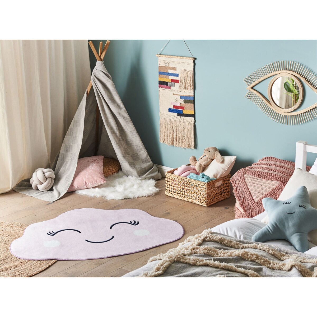 Dywan dziecięcy kształt chmury 90 x 120 cm różowy CUMULUS