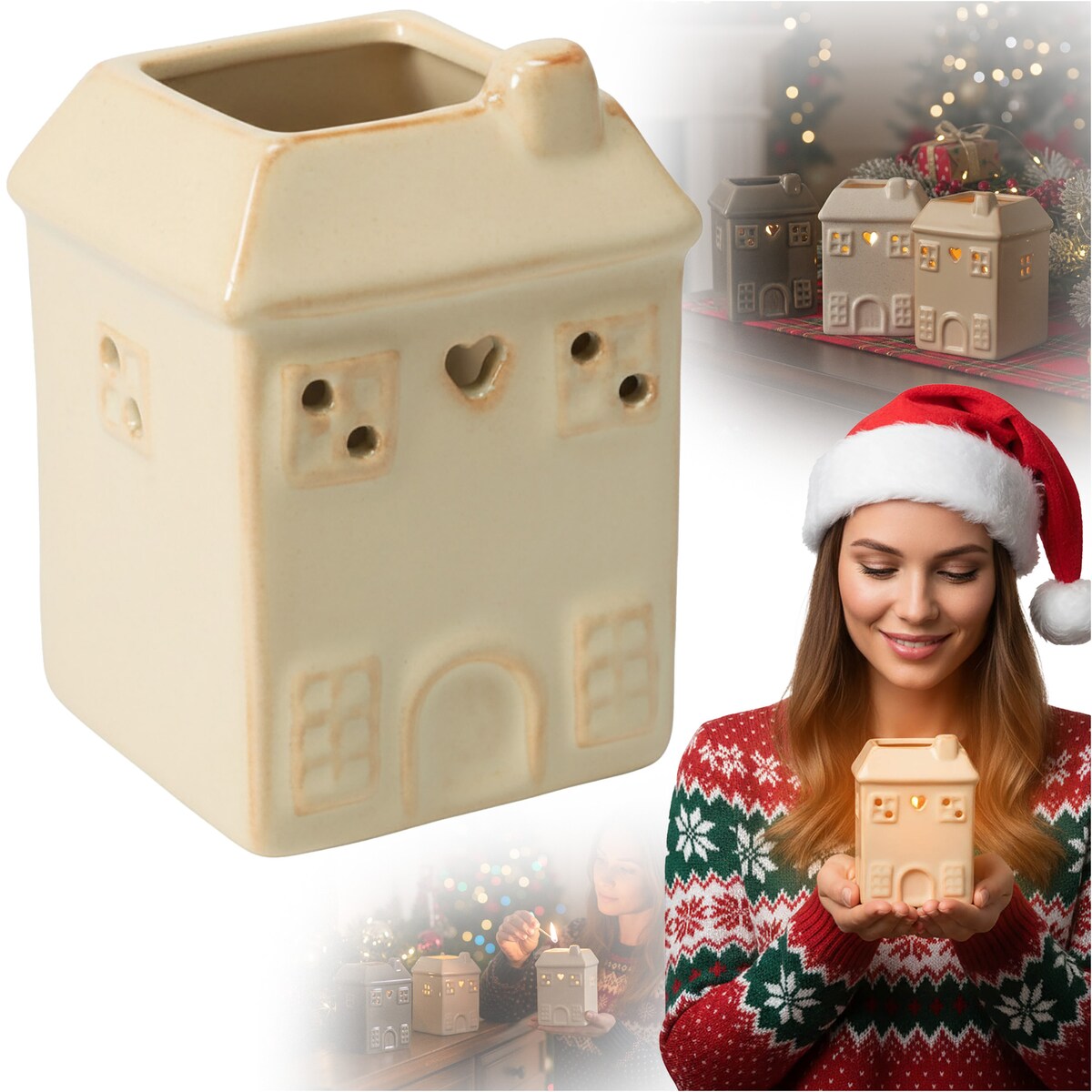 Kominek Zapachowy Na Wosk Olejowy Domek Dekoracja Świąteczna Z Woskiem