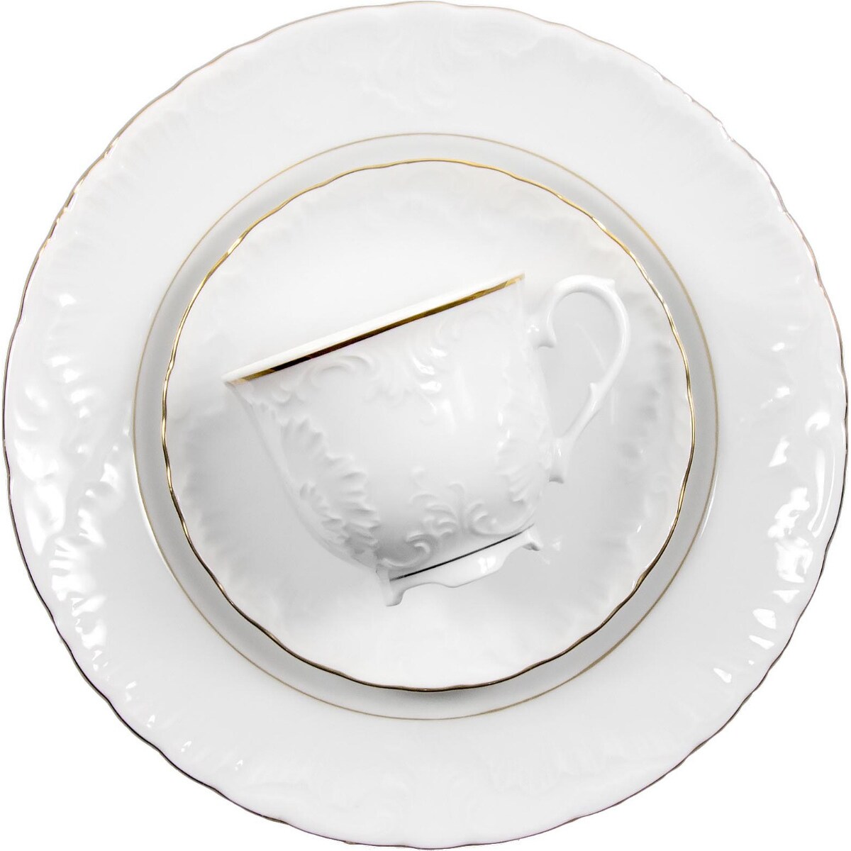 Garnitur do kawy dla 6 osób 18 el. Rococo Złota Linia 3604