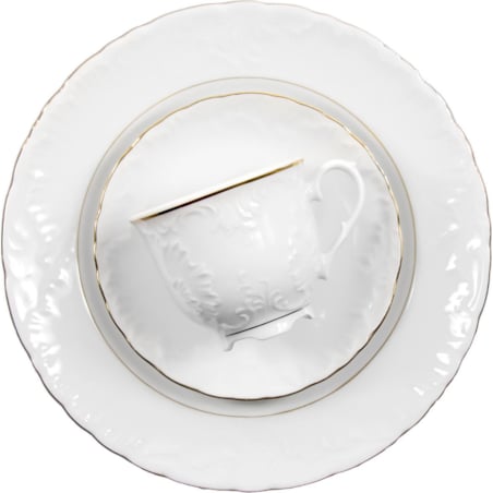 Garnitur do kawy dla 6 osób 18 el. Rococo Złota Linia 3604
