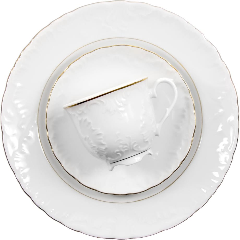 Garnitur do kawy dla 6 osób 18 el. Rococo Złota Linia 3604