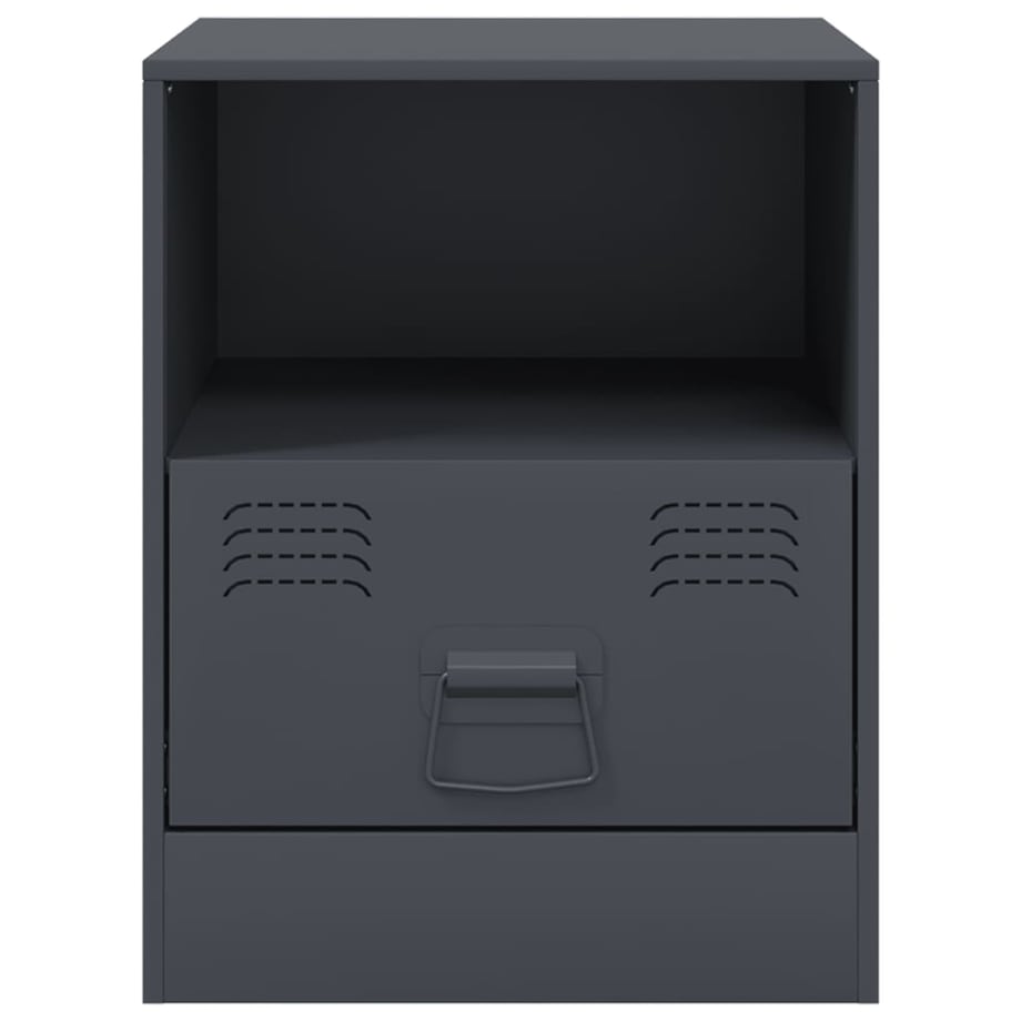 vidaXL Szafki nocne, 2 szt., antracytowe, 34,5x39x44 cm, stal