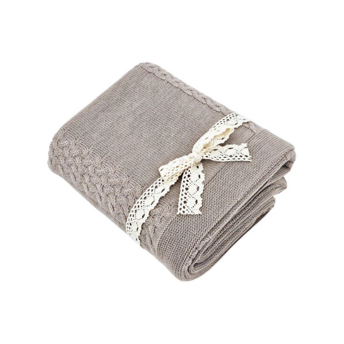 Koc dzianinowy z wełny MERINO 200x220 cm – FLORENCE200 NUDE